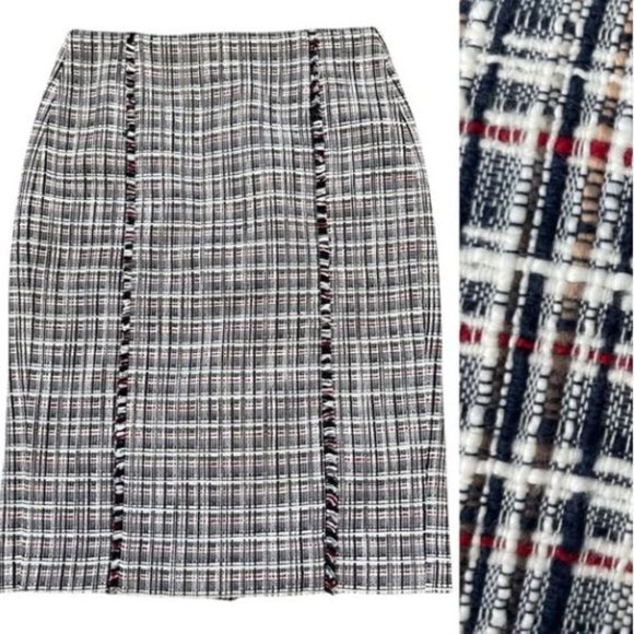 J. Crew Classic Plaid Tweed Skirt G0945 - Size 6 - Picture 4 of 6